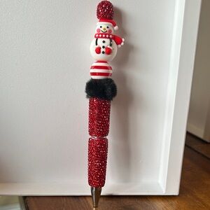 Sparkling Red Snowman Holiday Pen